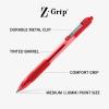 imageZebra Pen ZGrip Retractable Ballpoint Pen Low Viscosity Red Ink 10mm Medium Point School Supplies Teacher Supplies and Office Supplies12Pack 22230Red A