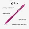 imageZebra Pen ZGrip Retractable Ballpoint Pen SmoothFlowing Assorted Fashion Colors 10mm Medium Point School Supplies Teacher Supplies and Office Supplies 18Pack 22208Assorted Fashion A