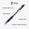 imageZebra Pen ZGrip Retractable Ballpoint Pen SmoothFlowing Assorted Fashion Colors 10mm Medium Point School Supplies Teacher Supplies and Office Supplies 18Pack 22208Black C