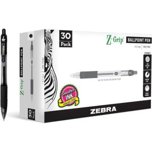 imageZebra Pen ZGrip Retractable Ballpoint Pen Fine Point 07mm Black Ink 12PackBlack D