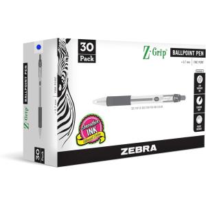 imageZebra Pen ZGrip Retractable Ballpoint Pen Fine Point 07mm Black Ink 12PackBlue C