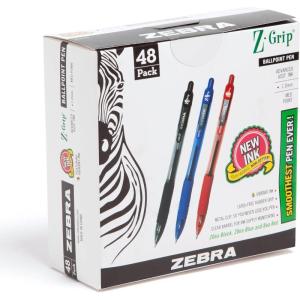 imageZebra Pen ZGrip Retractable Ballpoint Pen SmoothFlowing Assorted Fashion Colors 10mm Medium Point School Supplies Teacher Supplies and Office Supplies 18Pack 22208Business C