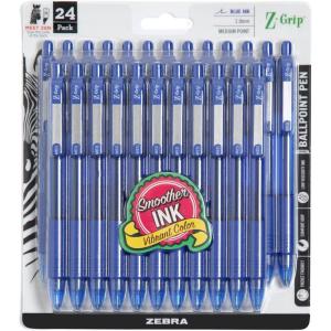 imageZebra Pen ZGrip Retractable Ballpoint Pen SmoothFlowing Assorted Fashion Colors 10mm Medium Point School Supplies Teacher Supplies and Office Supplies 18Pack 22208Blue D