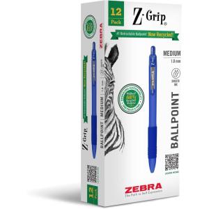 imageZebra Pen ZGrip Retractable Ballpoint Pen SmoothFlowing Assorted Fashion Colors 10mm Medium Point School Supplies Teacher Supplies and Office Supplies 18Pack 22208Blue B