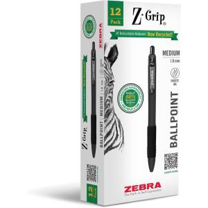 imageZebra Pen ZGrip Retractable Ballpoint Pen SmoothFlowing Assorted Fashion Colors 10mm Medium Point School Supplies Teacher Supplies and Office Supplies 18Pack 22208Black D