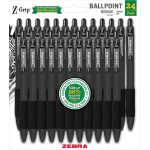 imageZebra Pen ZGrip Retractable Ballpoint Pen SmoothFlowing Assorted Fashion Colors 10mm Medium Point School Supplies Teacher Supplies and Office Supplies 18Pack 22208Black H
