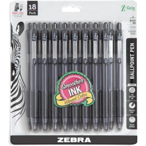 imageZebra Pen ZGrip Retractable Ballpoint Pen SmoothFlowing Assorted Fashion Colors 10mm Medium Point School Supplies Teacher Supplies and Office Supplies 18Pack 22208Black F