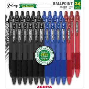 imageZebra Pen ZGrip Retractable Ballpoint Pen SmoothFlowing Assorted Fashion Colors 10mm Medium Point School Supplies Teacher Supplies and Office Supplies 18Pack 22208Business B