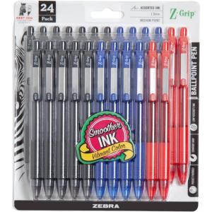 imageZebra Pen ZGrip Retractable Ballpoint Pen SmoothFlowing Assorted Fashion Colors 10mm Medium Point School Supplies Teacher Supplies and Office Supplies 18Pack 22208Business A