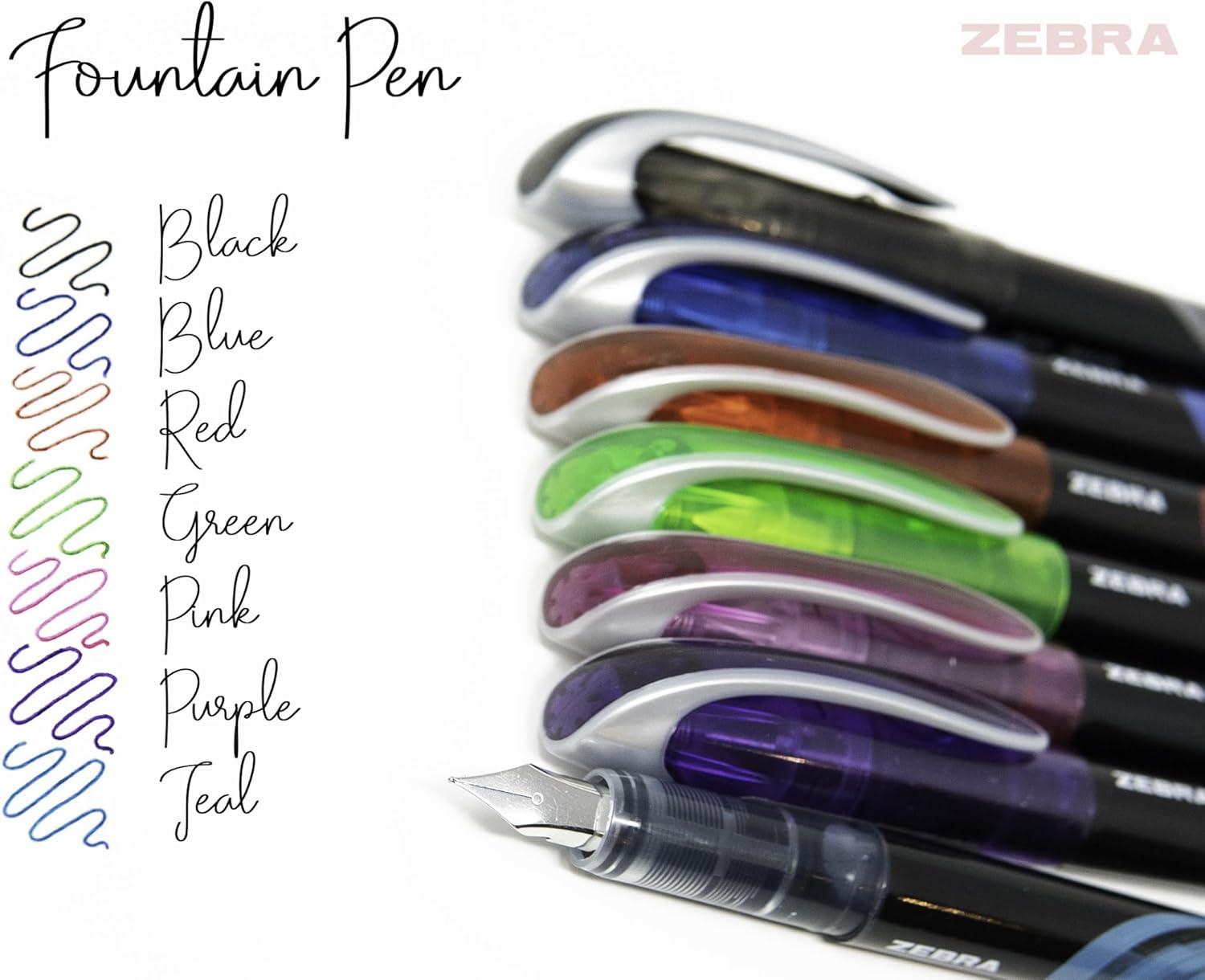 imageZebra Pen Fountain Fine 06 Mm Assorted Ink Colors Assorted 7pack