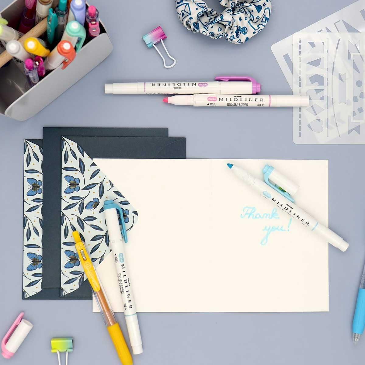 imageZebra Pen Journaling Set 14Pack Assorted Colors Includes 7 Mildliner Highlighters and 7 Sarasa Clip Gel Pens Ideal for Journals Planners and NoteTaking 10014Notetaking and Creative Planning Set