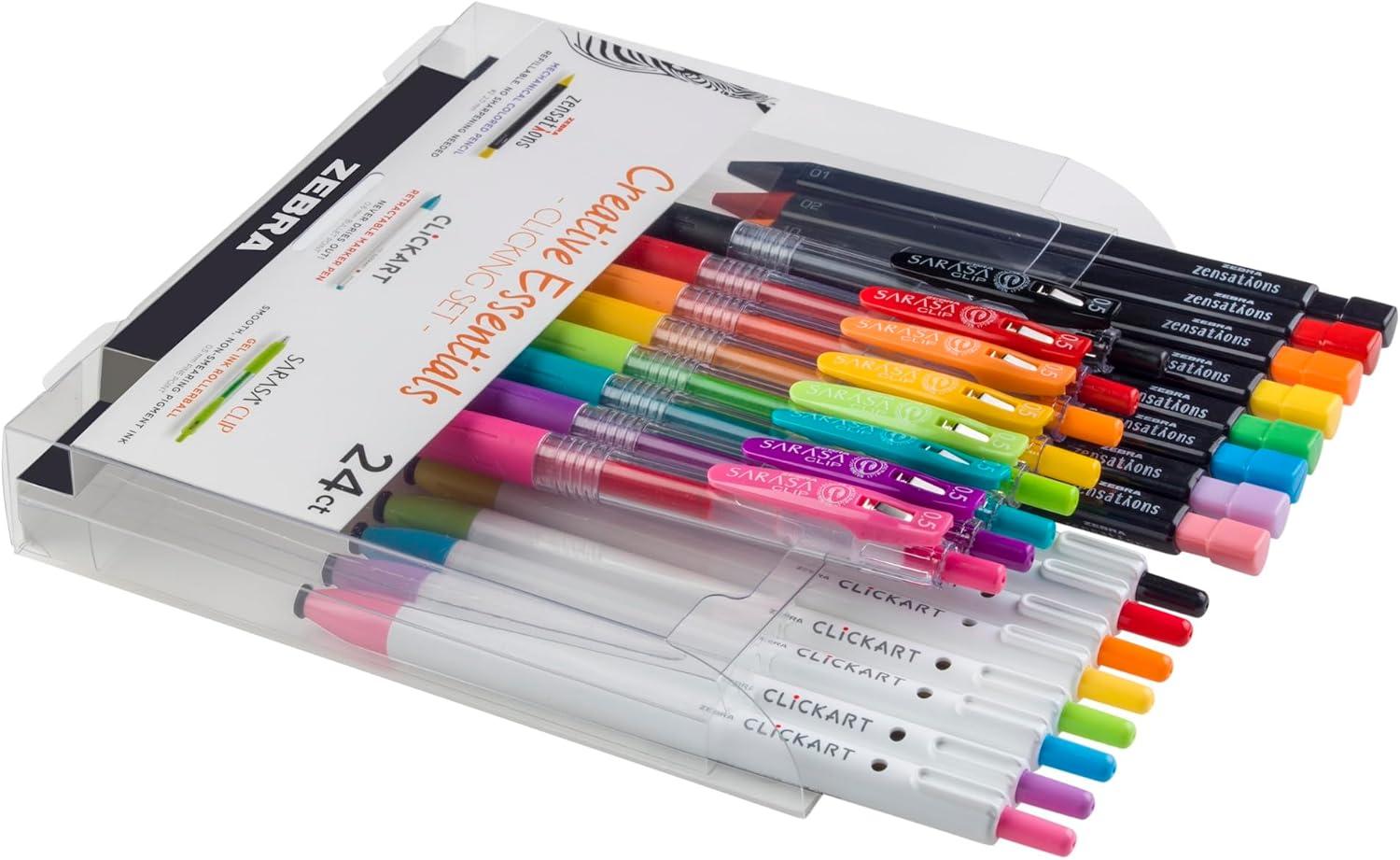 imageZebra Pen Journaling Set 14Pack Assorted Colors Includes 7 Mildliner Highlighters and 7 Sarasa Clip Gel Pens Ideal for Journals Planners and NoteTaking 10014Writing Essentials Set