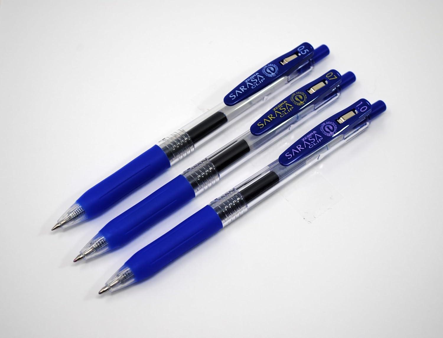 imageZebra Pen Sarasa Clip Retractable Gel Pen 05mm Fine Point Light and Dark Assorted Colors Ideal for School Supplies and Teacher Supplies 10Pack 49510Blue