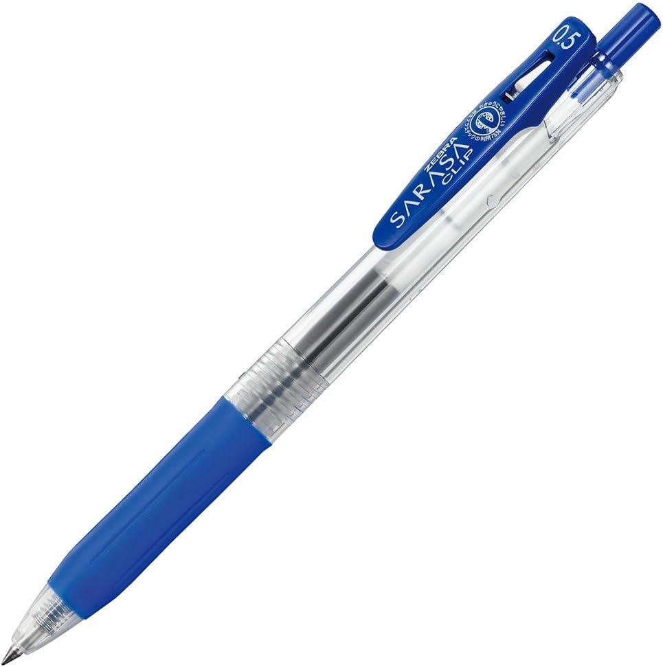 imageZebra Pen Sarasa Clip Retractable Gel Pen 05mm Fine Point Light and Dark Assorted Colors Ideal for School Supplies and Teacher Supplies 10Pack 49510Blue