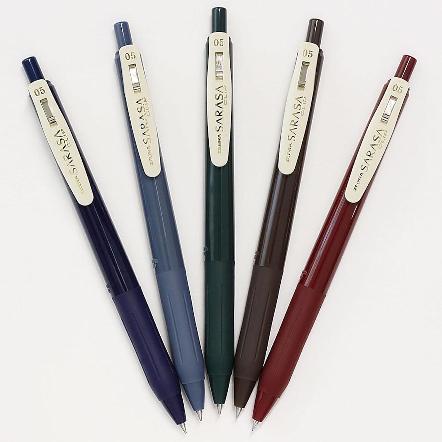 imageZebra Pen Sarasa Clip Retractable Gel Pen 05mm Fine Point Light and Dark Assorted Colors Ideal for School Supplies and Teacher Supplies 10Pack 49510Neutral Vintage B