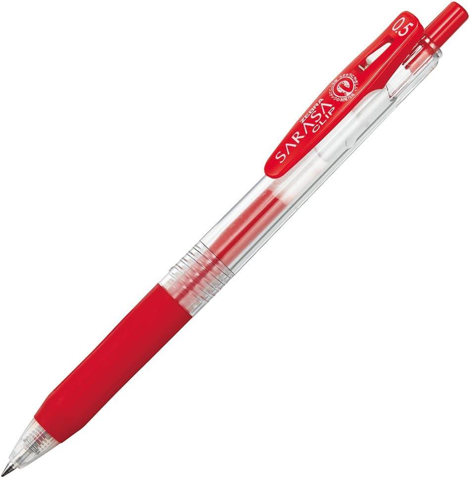 imageZebra Pen Sarasa Clip Retractable Gel Pen 05mm Fine Point Light and Dark Assorted Colors Ideal for School Supplies and Teacher Supplies 10Pack 49510Red