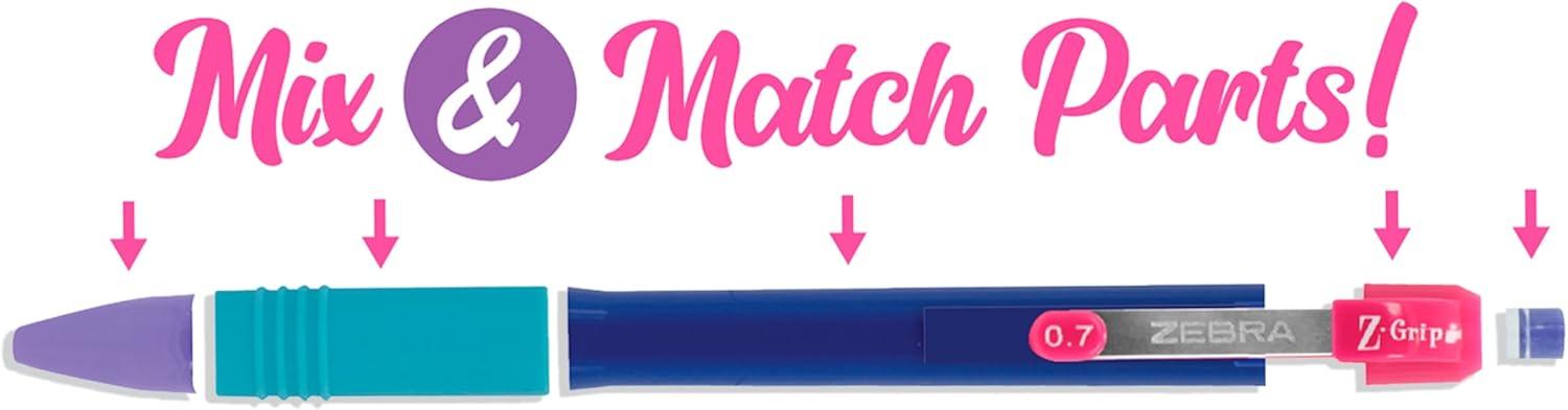 imageZebra Pen ZGrip Mechanical Pencils 07mm Point Size HB 2 Graphite Teacher Supplies and School Supplies Assorted Bright Colored Barrels 10Pack 50710Assorted Brights B