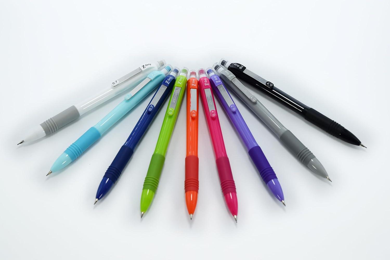 imageZebra Pen ZGrip Mechanical Pencils 07mm Point Size HB 2 Graphite Teacher Supplies and School Supplies Assorted Bright Colored Barrels 10Pack 50710Navy