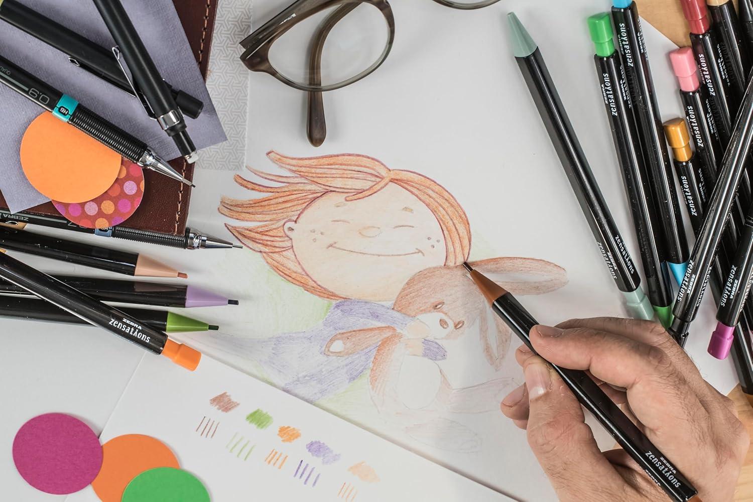 imageZebra Zensations Mechanical Colored Pencils 20mm Point Size Assorted Colored Lead 12Count1 Count Pack of 12