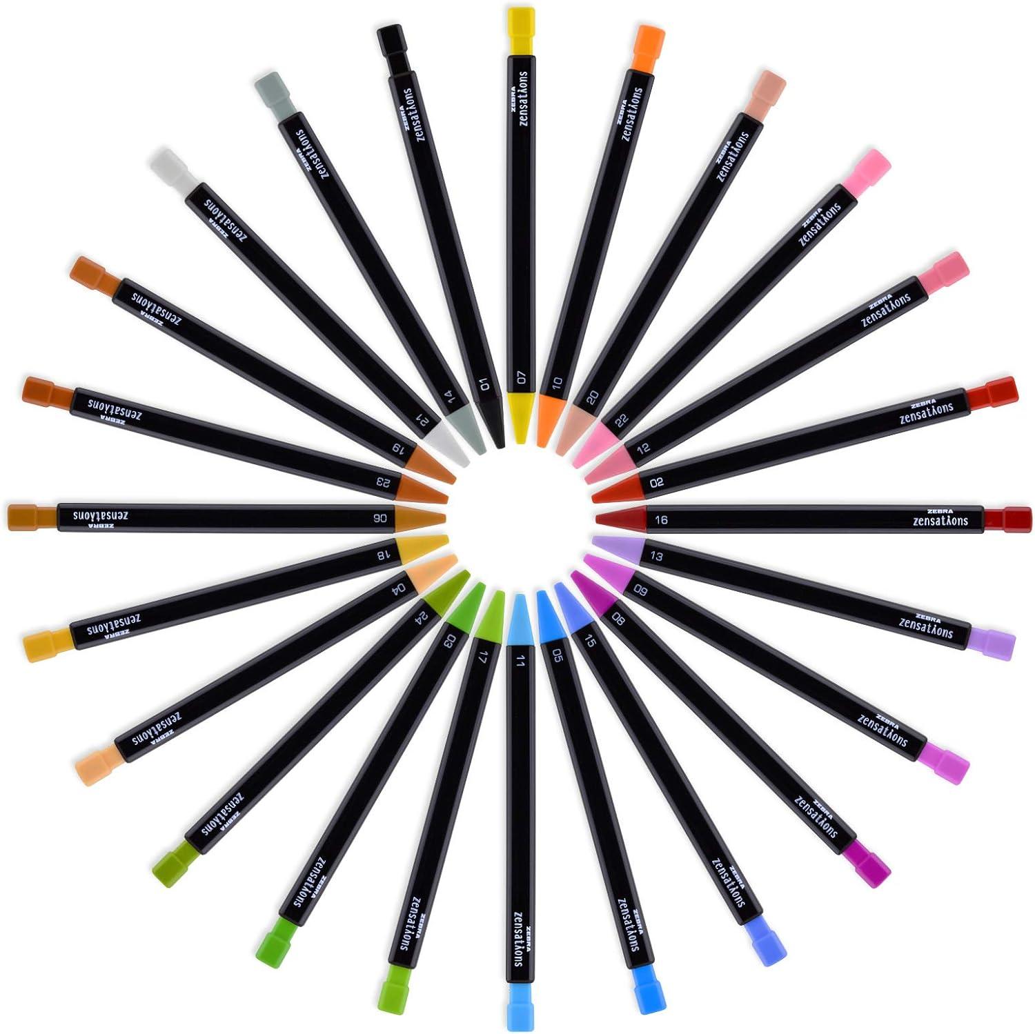 imageZebra Zensations Mechanical Colored Pencils 20mm Point Size Assorted Colored Lead 12Count1 Count Pack of 24