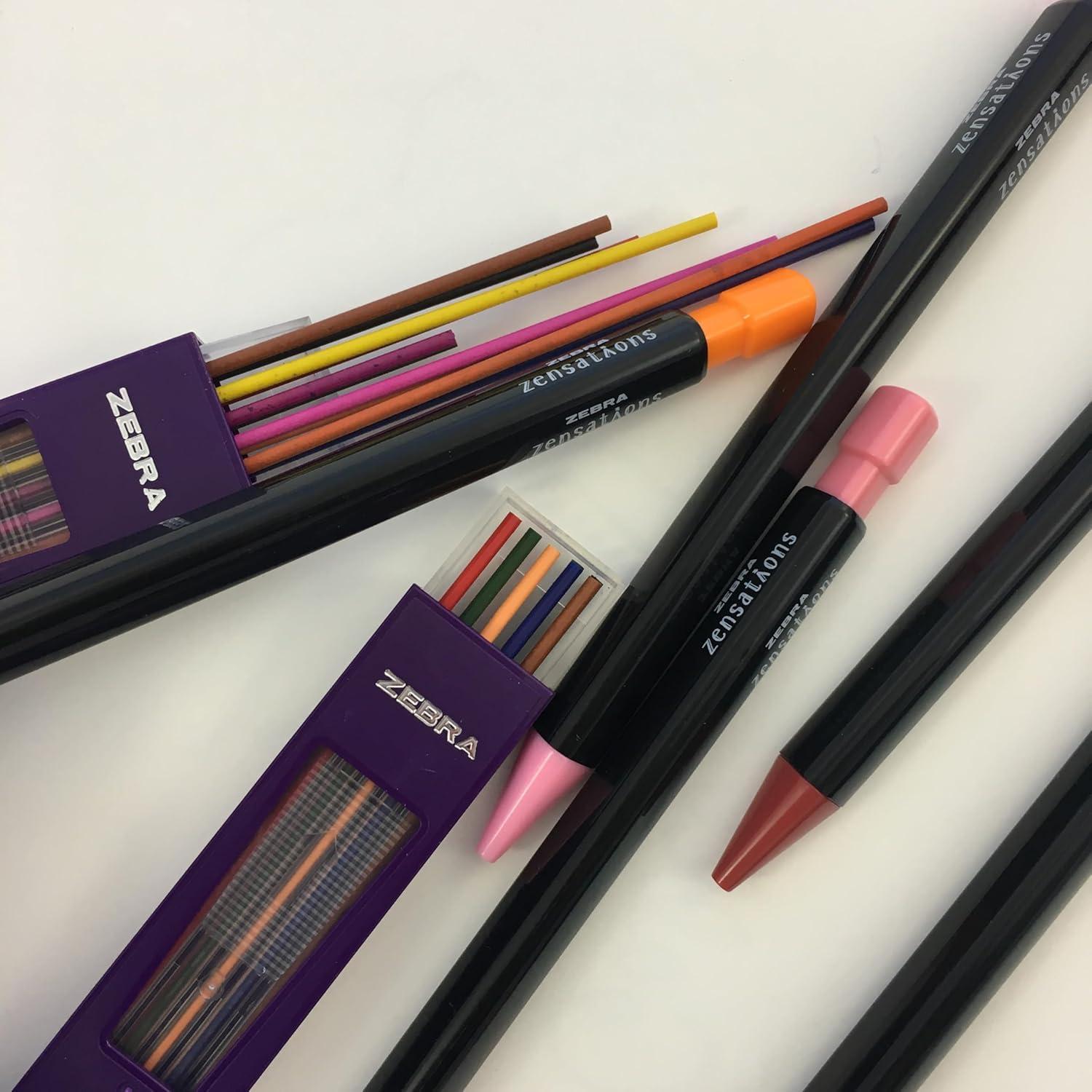 imageZebra Zensations Mechanical Colored Pencils 20mm Point Size Assorted Colored Lead 12Count1 Count Pack of 30