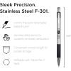 imageZebra Pen F301 Ballpoint Fine Point 07mm Stainless Steel Retractable Ballpoint 4Pack  EasyGlide Ink NonSlip Grip Metal Clip Refillable with FRefill Professional Design 27174Black G