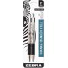 imageZebra Pen F301 Retractable Ballpoint Pen Stainless Steel Barrel Bold Point 16mm Black Ink 12PackBlack