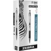 imageZebra Pen F301 Retractable Ballpoint Pen Stainless Steel Barrel Bold Point 16mm Black Ink 12PackBlack