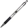 imageZebra Pen F301 Retractable Ballpoint Pen Stainless Steel Barrel Bold Point 16mm Black Ink 12PackBlack