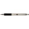 imageZebra Pen F402 Stainless Steel Retractable Ballpoint Ink Pens 12Pack Black Ink 07mm Fine Point EasyGlide Ink NonSlip Grip Metal Clip Refillable With FRefill 29210