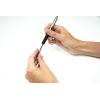 imageZebra Pen F402 Stainless Steel Retractable Ballpoint Ink Pens 12Pack Black Ink 07mm Fine Point EasyGlide Ink NonSlip Grip Metal Clip Refillable With FRefill 29210