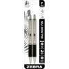 imageZebra Pen F402 Stainless Steel Retractable Ballpoint Ink Pens 2Pack Blue Ink 07mm Fine Point EasyGlide Ink NonSlip Grip Metal Clip Refillable with FRefill 29222Black