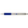 imageZebra Pen F402 Stainless Steel Retractable Ballpoint Ink Pens 2Pack Blue Ink 07mm Fine Point EasyGlide Ink NonSlip Grip Metal Clip Refillable with FRefill 29222Blue B
