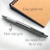 imageZebra Pen F701 Retractable Ballpoint Pen 08mm Fine Point Stainless Steel Barrel Ideal for Office Supplies School Supplies ampamp Teacher Supplies Black Ink 4Pack Plus 2 Refills 50113Black B