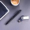 imageZebra Pen G750 Gel Pen 2Pack Blue Ink 07mm Medium Point Black Brass Barrel Knurled Grip Secure Metal Clip Refillable 49822Black