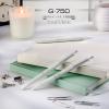 imageZebra Pen G750 Gel Pen 2Pack Blue Ink 07mm Medium Point Black Brass Barrel Knurled Grip Secure Metal Clip Refillable 49822Black B