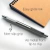 imageZebra Pen G750 Gel Pen 2Pack Blue Ink 07mm Medium Point Black Brass Barrel Knurled Grip Secure Metal Clip Refillable 49822Black Set B