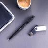 imageZebra Pen G750 Gel Pen 2Pack Blue Ink 07mm Medium Point Black Brass Barrel Knurled Grip Secure Metal Clip Refillable 49822Black Set D