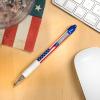 imageZebra Pen ZGrip Retractable Ballpoint Pen 12Pack American Flag Barrel Black Ink Medium Point 10mm Soft Grip Stylish Patriotic Design Smooth Writing Pens 21775Black E