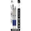imageZebra Pen F402 Stainless Steel Retractable Ballpoint Ink Pens 2Pack Blue Ink 07mm Fine Point EasyGlide Ink NonSlip Grip Metal Clip Refillable with FRefill 29222Blue a