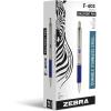 imageZebra Pen F402 Stainless Steel Retractable Ballpoint Ink Pens 2Pack Blue Ink 07mm Fine Point EasyGlide Ink NonSlip Grip Metal Clip Refillable with FRefill 29222Blue B