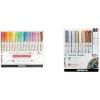 imageZebra Pen Mildliner DoubleEnded Brush Marker Brush and Fine Tip Pens Ideal for Bible Highlighting No Bleed Assorted Soft Colors 15Pack 79115Assorted