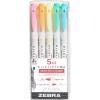 imageZebra Pen Mildliner DoubleEnded Brush Marker Brush and Fine Tip Pens Ideal for Bible Highlighting No Bleed Assorted Soft Colors 15Pack 79115Assorted A