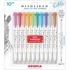 imageZebra Pen Mildliner DualTip Dot Stamp Marker WaterBased Pigment Ink Extra Fine Bullet ampamp Dot Stamp Tips Assorted Colors 10Pack 73310Assorted 10