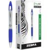 imageZebra Pen ZGrip Max Retractable Ballpoint Pens Medium Point 10 mm Silver Barrel Black Ink Pack Of 12Blue