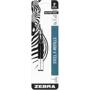 imageZebra Pen Ballpoint FRefills For F301 F301 Ultra ampamp 301 A Pens Fine Point 07 mm Black Pack of 12 Count Total