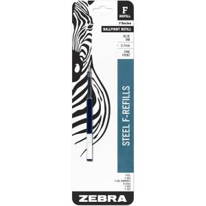 imageZebra Pen FSeries Stainless Steel Ballpoint Refill 2Pack Red Ink 07mm Fine Point Smooth Writing Performance Ideal for Editing and Markups 85532Blue