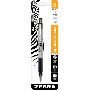 imageZebra Pen G301 Gel Pens 1Pack Black Ink 07mm Medium Point Stainless Steel Barrel Comfortable Textured Grip Secure Metal Clip Short Length for Easy Pocket Storage 41311