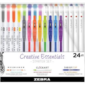 imageZebra Pen Journaling Set 14Pack Assorted Colors Includes 7 Mildliner Highlighters and 7 Sarasa Clip Gel Pens Ideal for Journals Planners and NoteTaking 10014Essentials Starter Set
