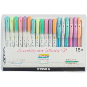 imageZebra Pen Journaling Set 14Pack Assorted Colors Includes 7 Mildliner Highlighters and 7 Sarasa Clip Gel Pens Ideal for Journals Planners and NoteTaking 10014Calligraphy and Journaling Set